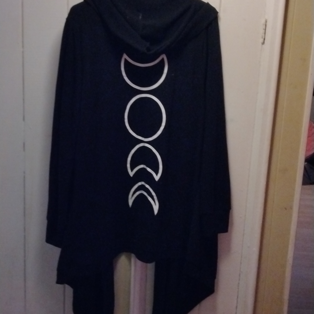 Hot topic moon child stars witch occult long cardigan, goth, vampire